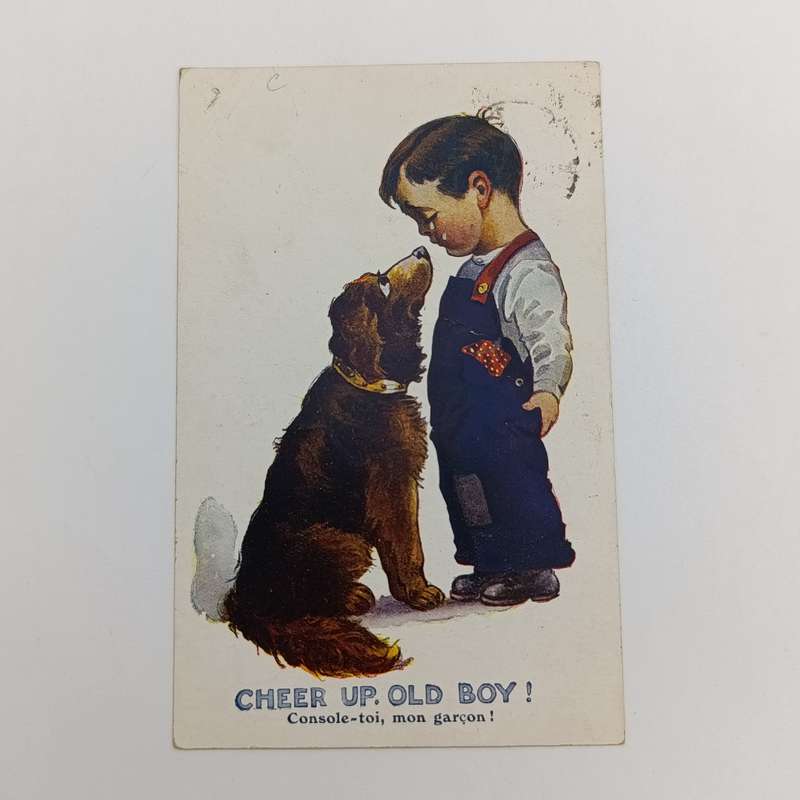 1916 WW1 postcard Paris to Rouen, France - funny card