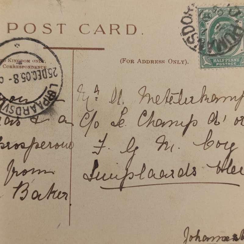 1905 Postcard Humansdorp to Luipaardsvlei - Funny card