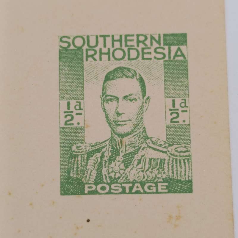 Southern Rhodesia prepaid postcard with printed George 6 1/2d postage