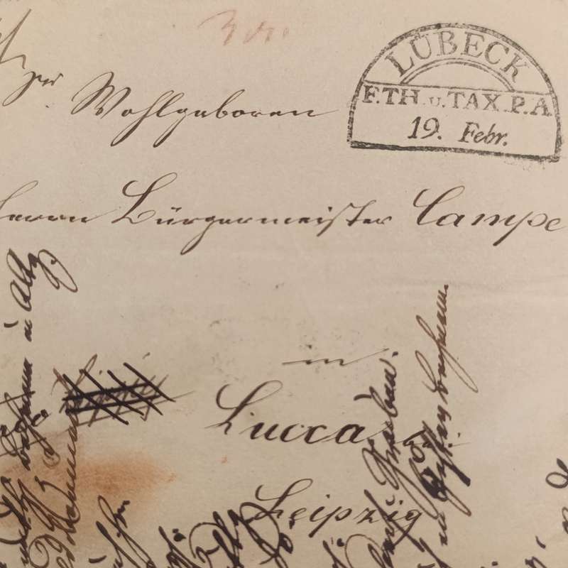 1844 letter from Lubeck to Leipzig forwarded through Hamburg