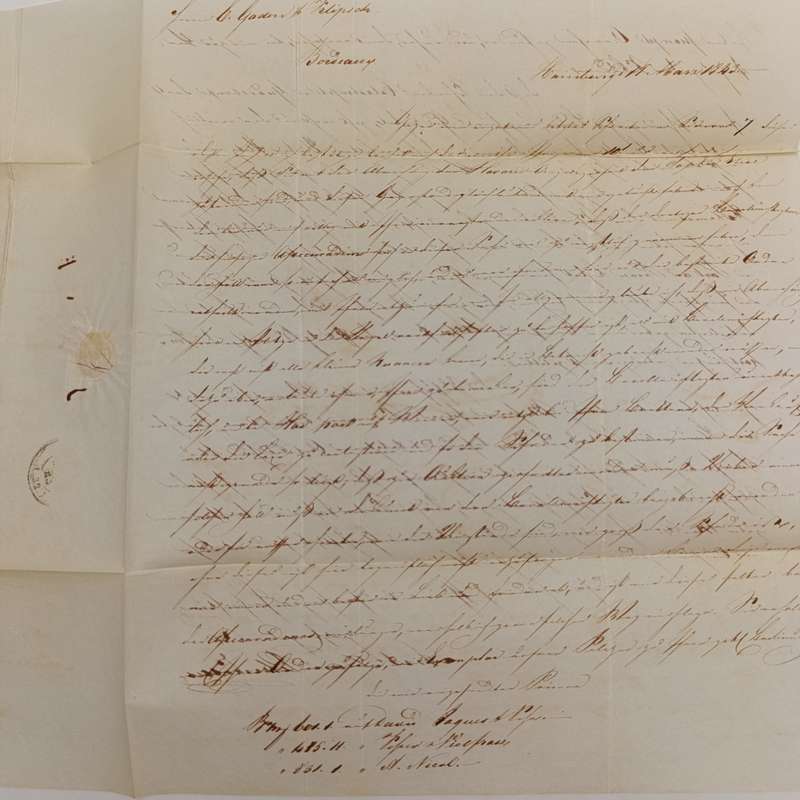 1843 letter from Hamburg to Bordeaux forwarded through the Thurn & Taxis administration in Hamburg