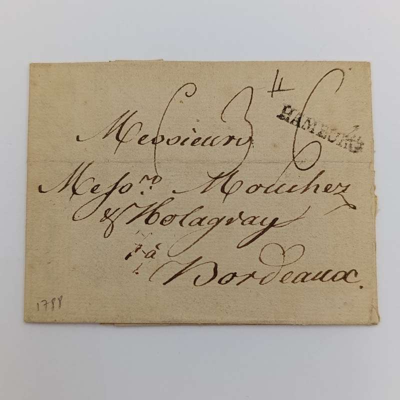 1788 Letter from Hamburg to Bordeaux, France