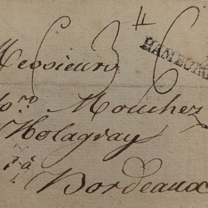 1788 Letter from Hamburg to Bordeaux, France