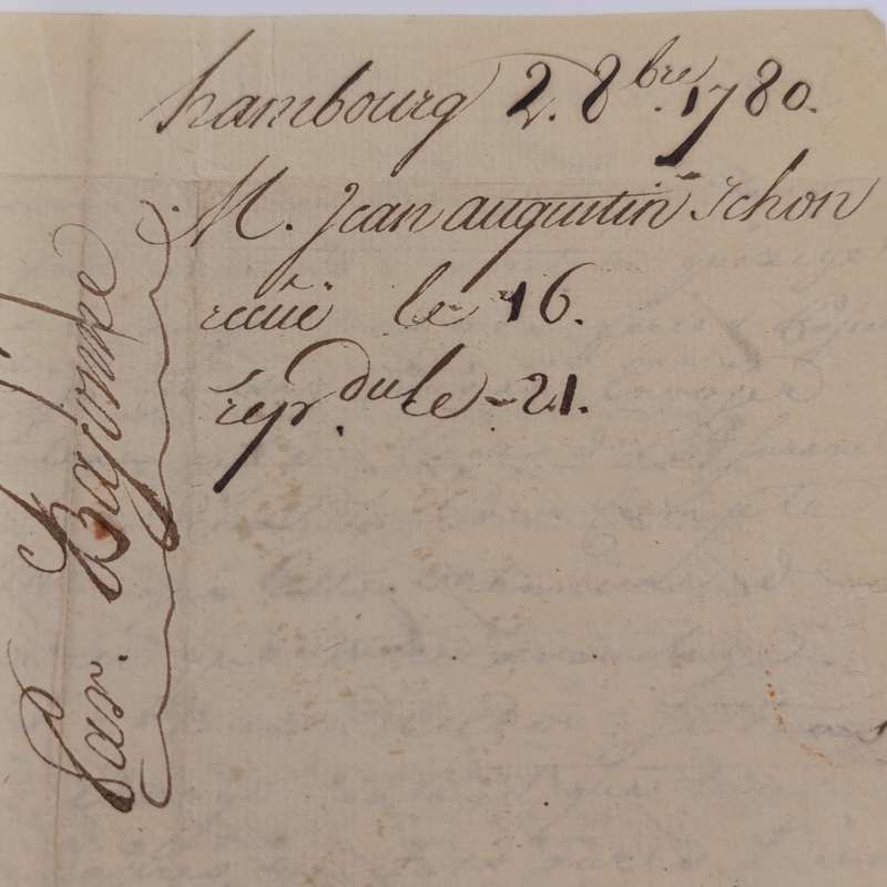 1780 Letter from Hamburg to Bajonne (France)