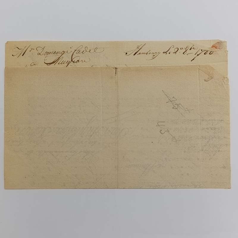 1780 Letter from Hamburg to Bajonne (France)