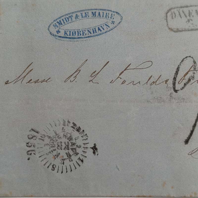 1856 Letter from Copenhagen to Paris forwarded through the Danish Post Office in Hamburg