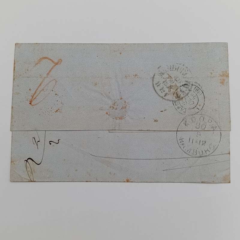 1856 Letter from Copenhagen to Paris forwarded through the Danish Post Office in Hamburg