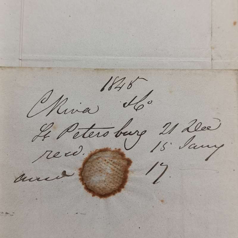 1844  letter from St Petersburg to London forwarded via the Prussian Post Office in Hamburg
