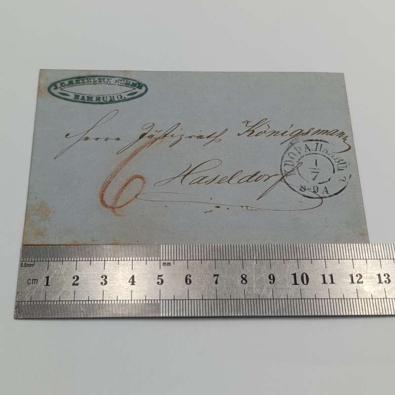 1853 Early Letter from the Danish Post Office in Hamburg to Hoseldorf