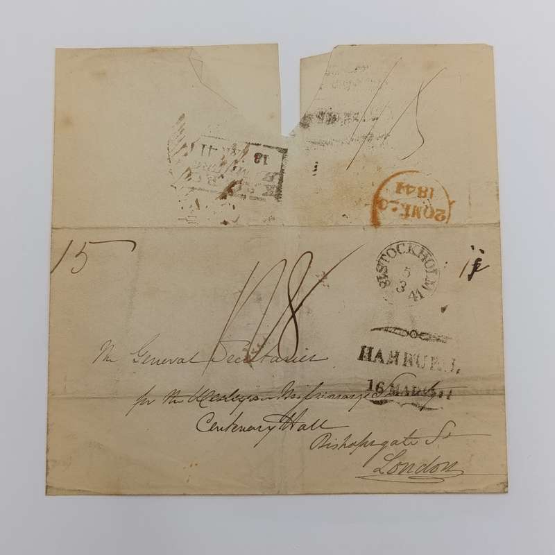 1841 Cover from Stockholm to London forwarded through the Swedish