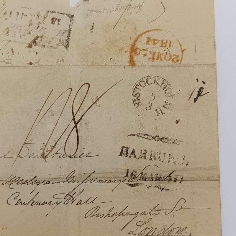 1841 Cover from Stockholm to London forwarded through the Swedish