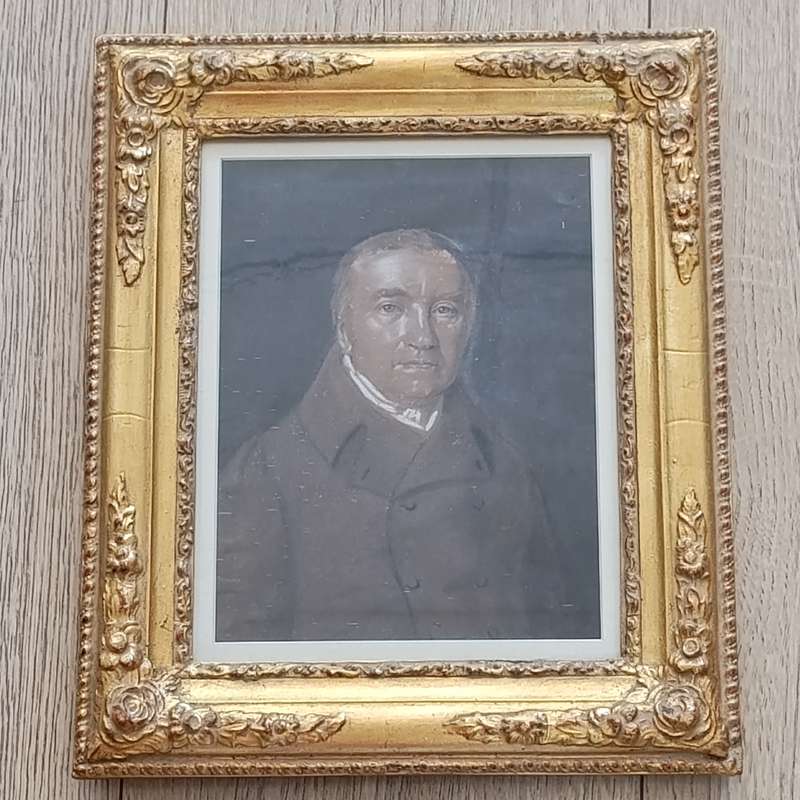 Antique Pastel painting by unknown artist in beautiful frame