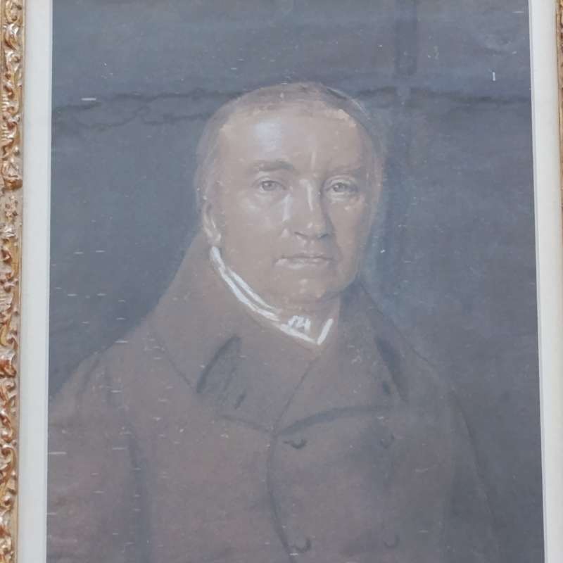 Antique Pastel painting by unknown artist in beautiful frame