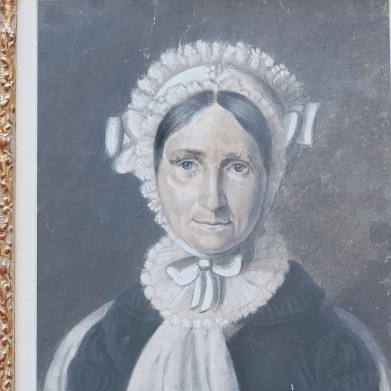 Antique pastel painting by unknown Artist in beautiful frame