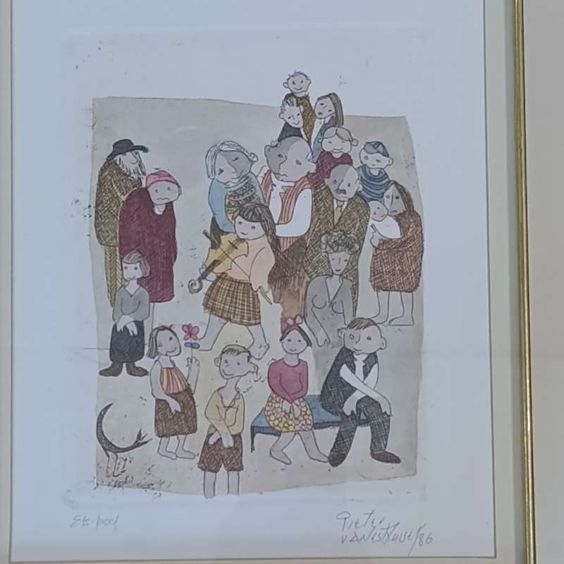 Original Pieter van der Westhuizen etching proof in frame