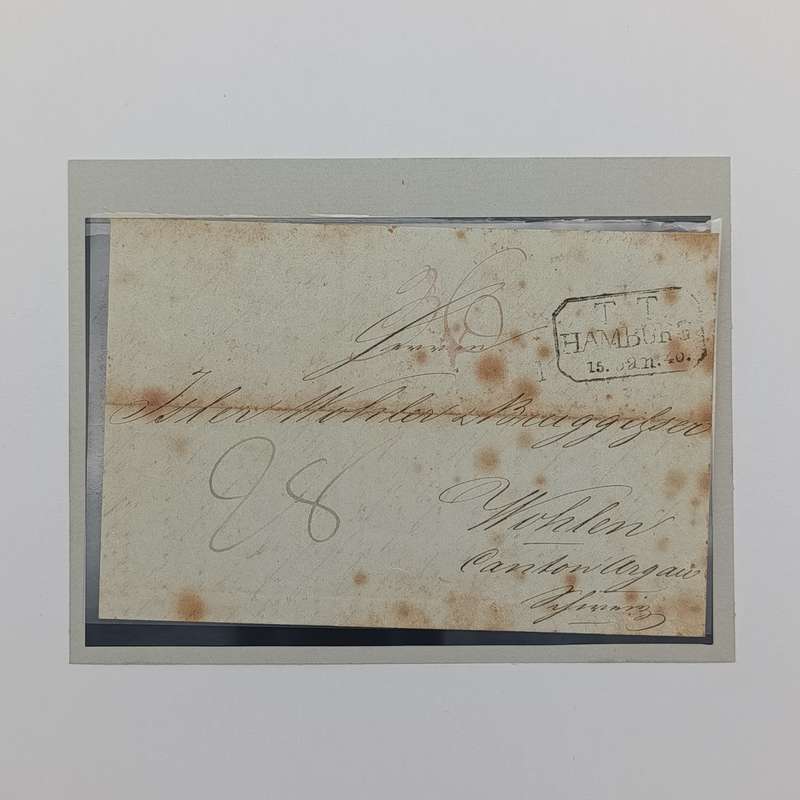 1840 Letter from Hamburg to Wohlen (Switzerland)