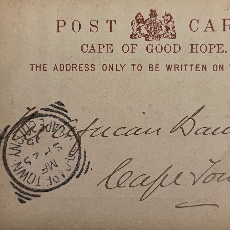 1895 Postcard sent from Bedford (Cape of Good Hope) to Cape Town