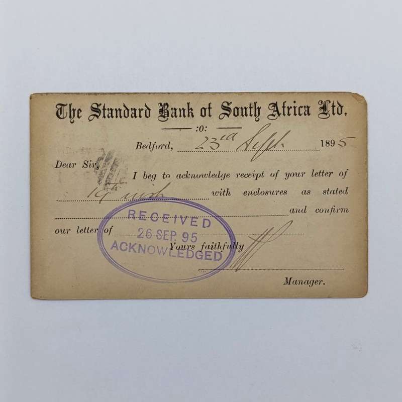 1895 Postcard sent from Bedford (Cape of Good Hope) to Cape Town