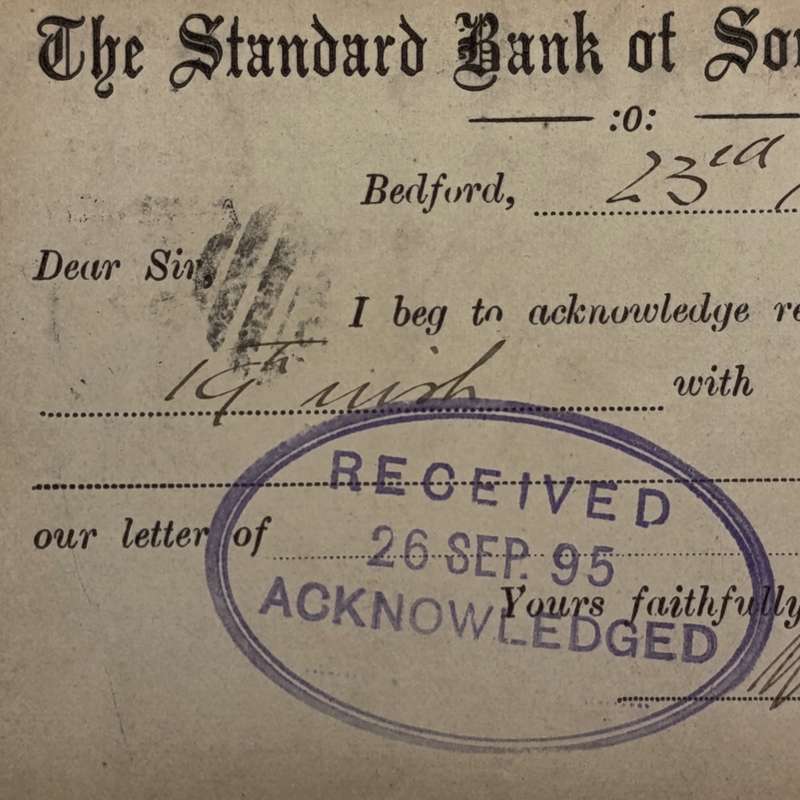 1895 Postcard sent from Bedford (Cape of Good Hope) to Cape Town