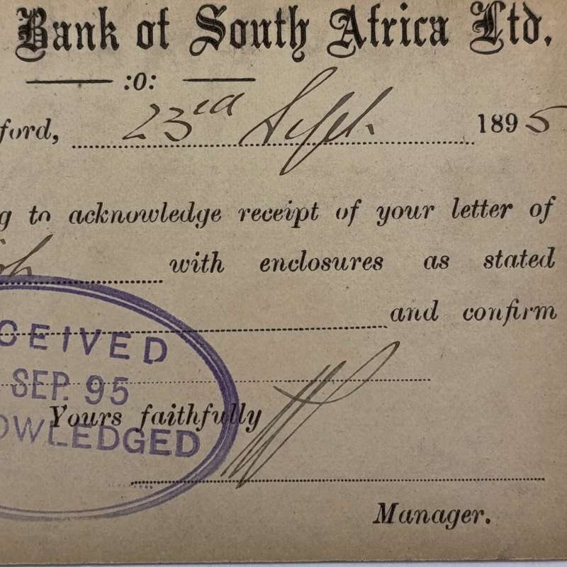 1895 Postcard sent from Bedford (Cape of Good Hope) to Cape Town