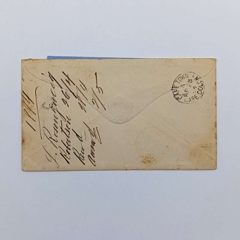 1884 Letter - Robertson to Cape Town sent by L Rosenzweig to E Burmeister