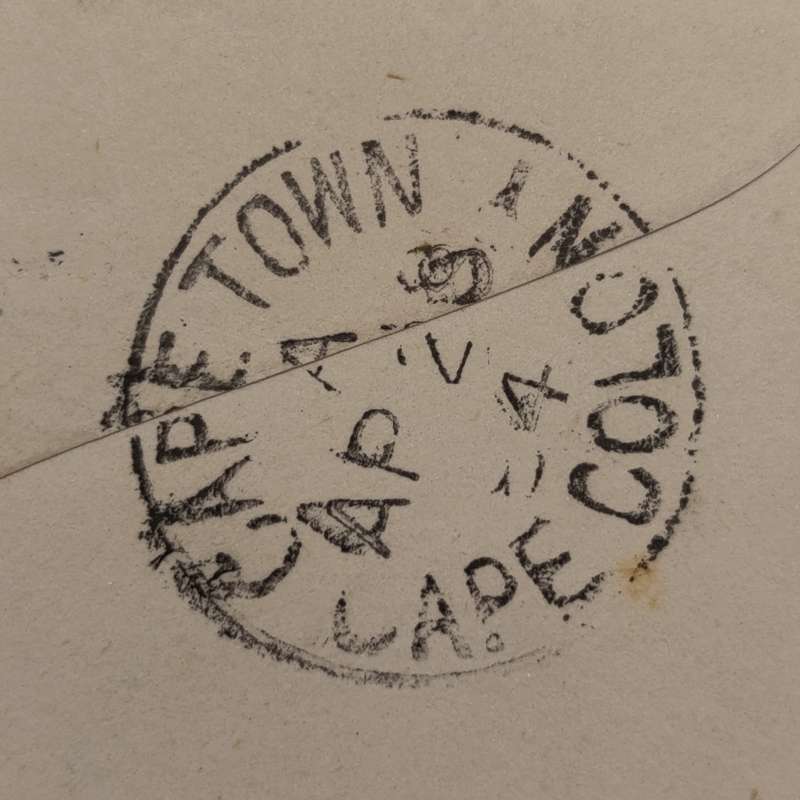 1884 Letter - Robertson to Cape Town sent by L Rosenzweig to E Burmeister