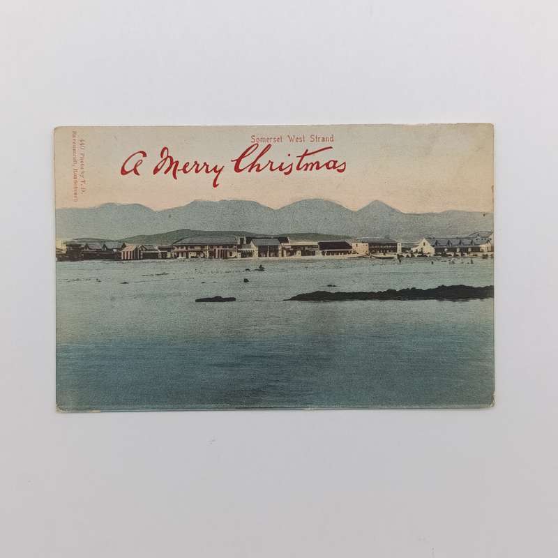 Postcard - unused Somerset West Strand - A Merry Christmas