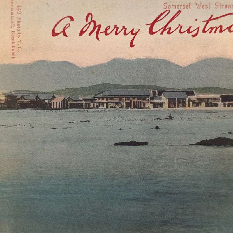 Postcard - unused Somerset West Strand - A Merry Christmas