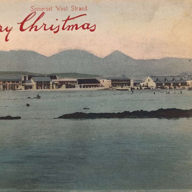 Postcard - unused Somerset West Strand - A Merry Christmas