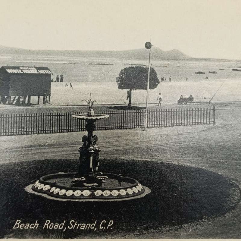 Postcard unused with picture of Beach Rd Strand - In front of white House Hotel