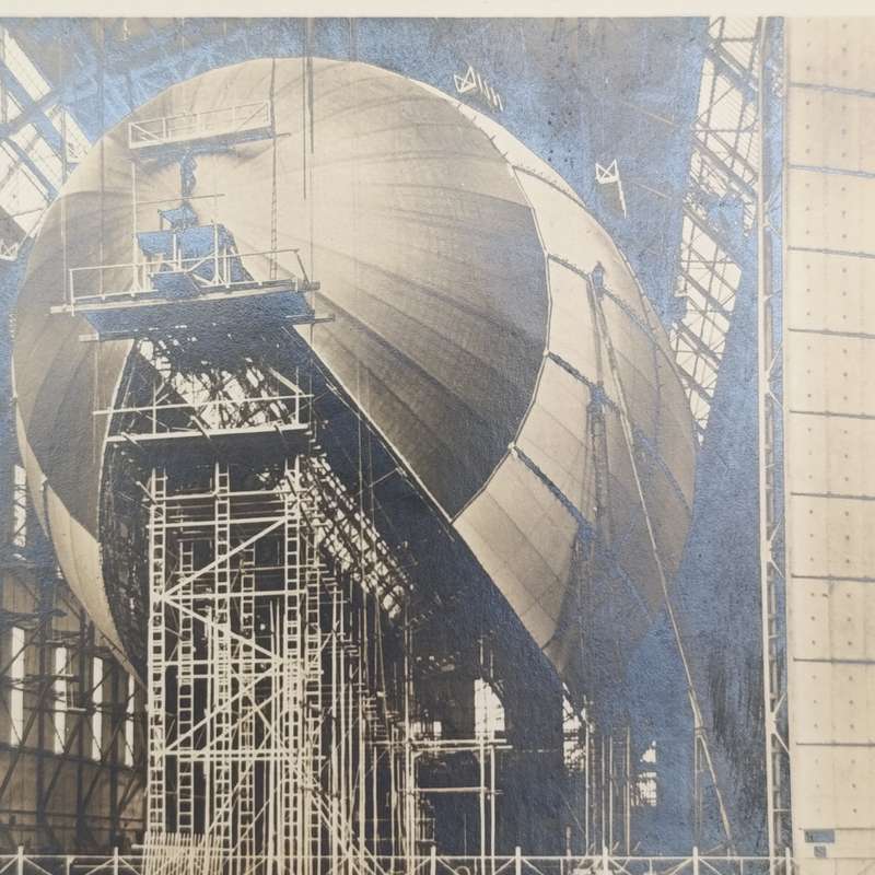 Pair of Zeppelin postcards - Building the Zeppelin, Vissit of Graf Zeppelin