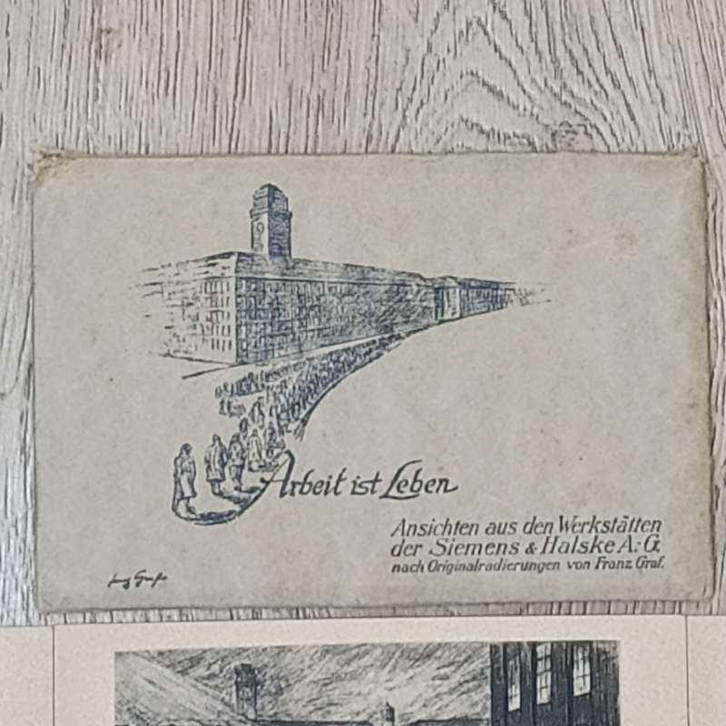 Pack of 10 Industry German postcard 5 WW1 period - Arbeit 1st Leben - the workplaces of Siemens
