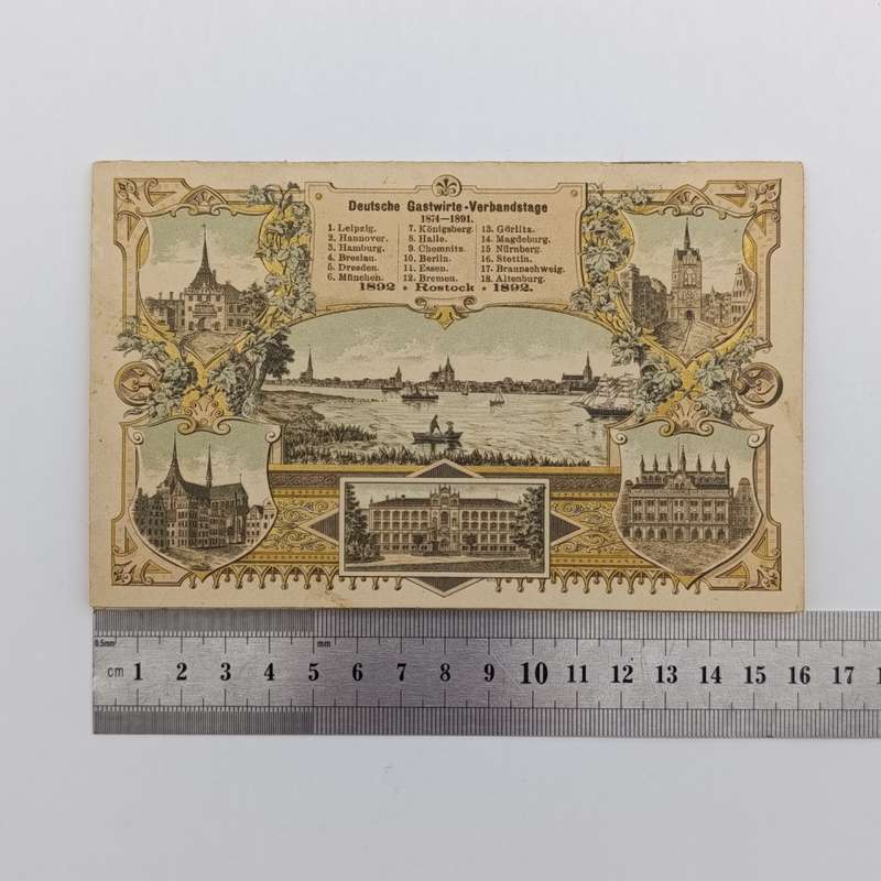 1892 German Inkeepers day Celebration card with tickets for the Festive table special trips