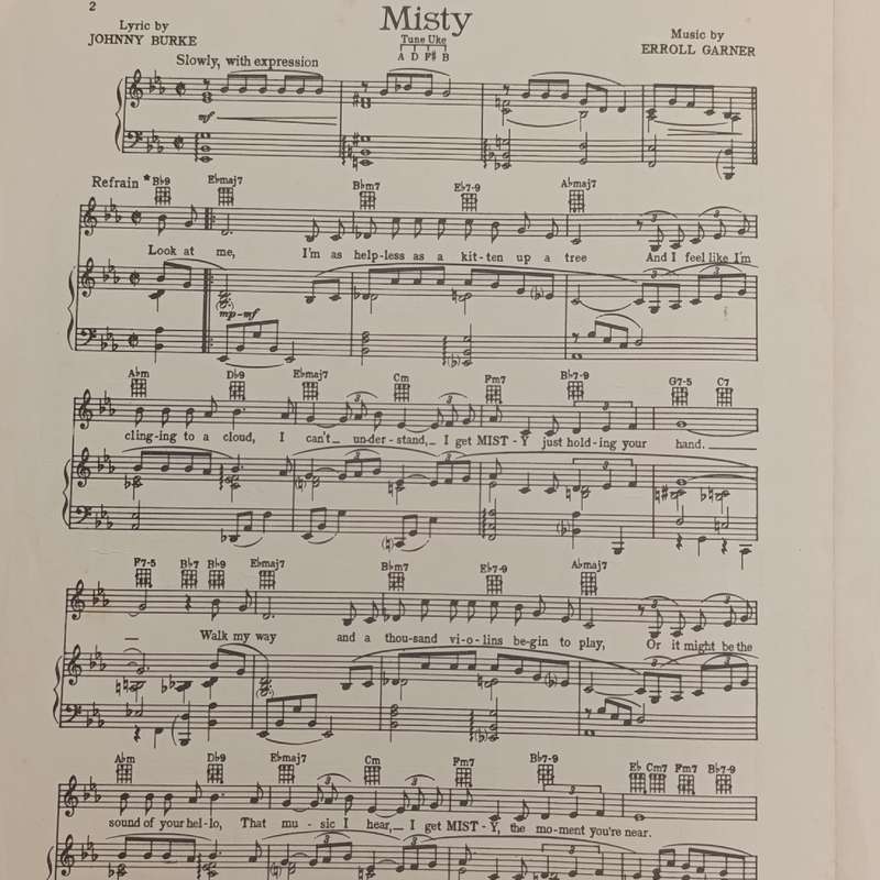 Vintage Music Scare - Misty - by Johnny Burke, Errol Garner, Johnny Mathis