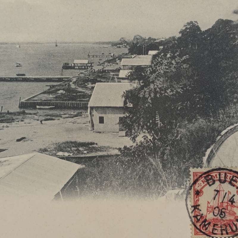 Postcard from Buea Kamerun to Oskarstrom, Sweden 7 April 1905 with cancelled Kamerun stamp