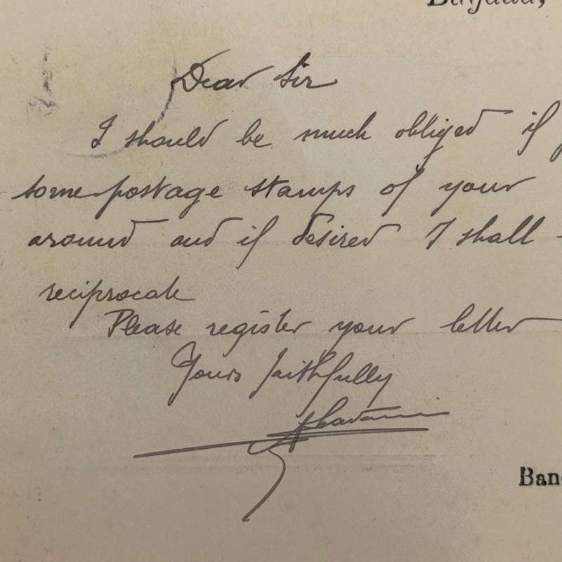 Postcard from Bagdad Iraq to Bloemfontein, South Africa (pre union) posted 8 Jan 1910