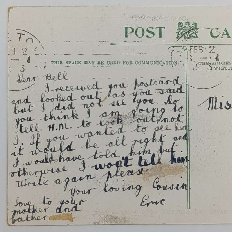 Postcard 1913 with Rondebosch Boys High school picture of swimming baths - posted in Cape Town