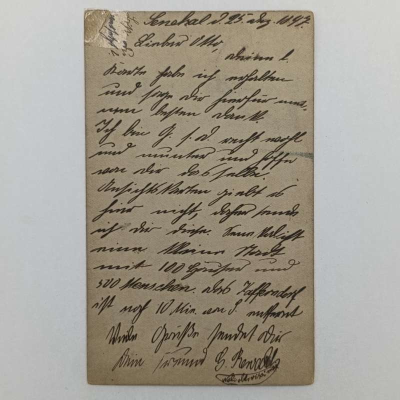 Letter card from Senekal, Freestate to Germany - Posted on Christmas day 1896 - unusual