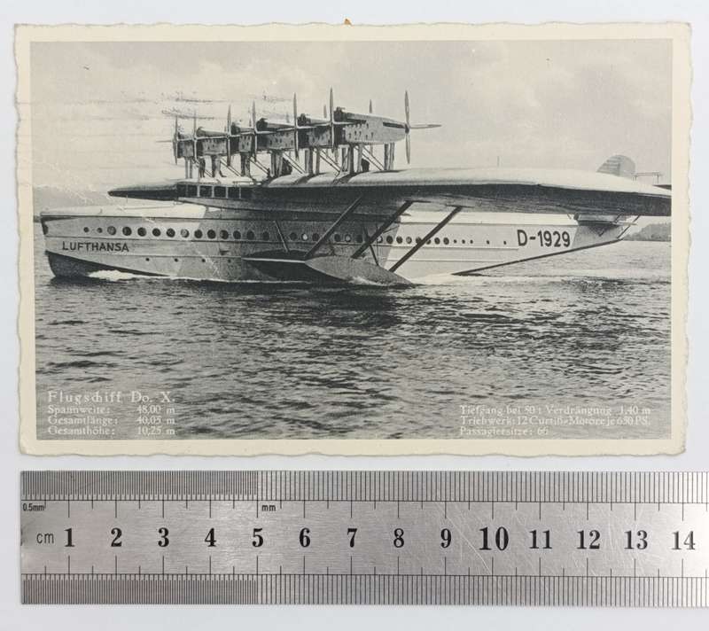 German Lufthansa flown postcard - Flugschiff Do "x" Europaflug 1933 Stormberg to Nurnberg