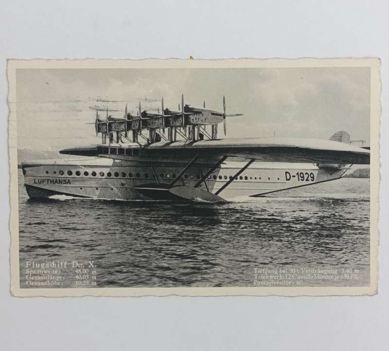 German Lufthansa flown postcard - Flugschiff Do "x" Europaflug 1933 Stormberg to Nurnberg