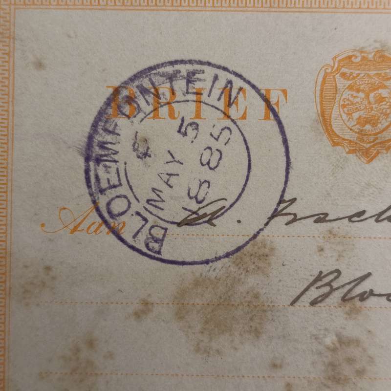 Pre printed Freestate postcard from Dewetsdorp to Bloemfontein