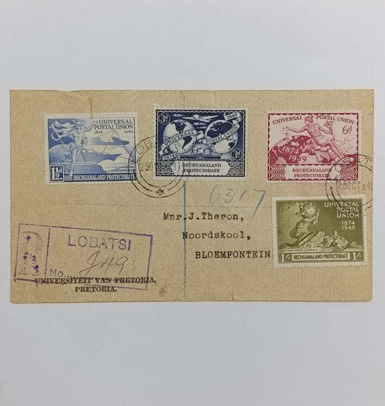 Swaziland, Bechuanaland and Basutoland Postal Union sets on cover