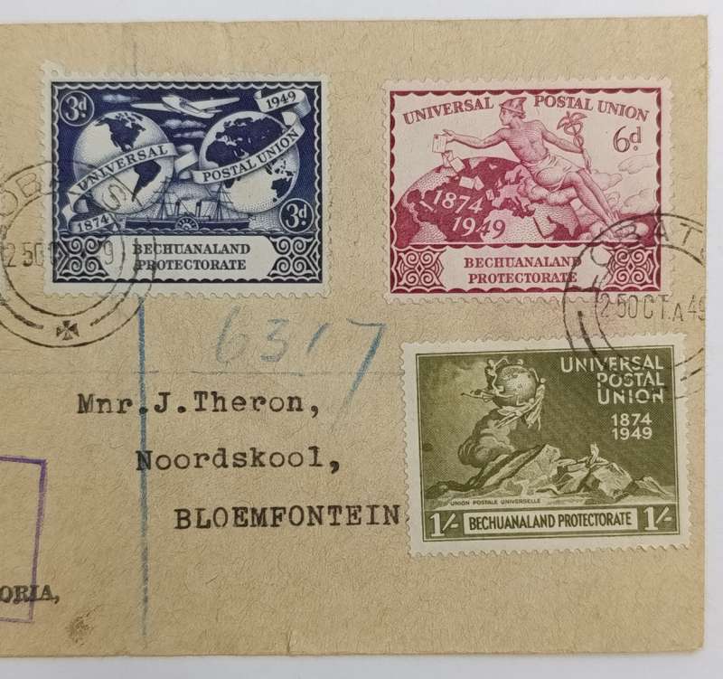 Swaziland, Bechuanaland and Basutoland Postal Union sets on cover