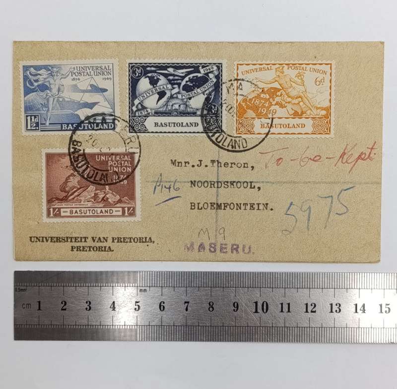 Swaziland, Bechuanaland and Basutoland Postal Union sets on cover