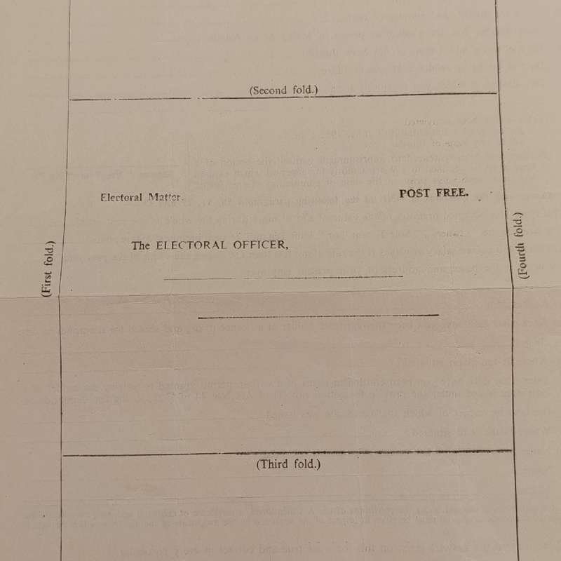 1948 Non - white male voters' Registration Form - for the Cape of Good Hope province - Pair