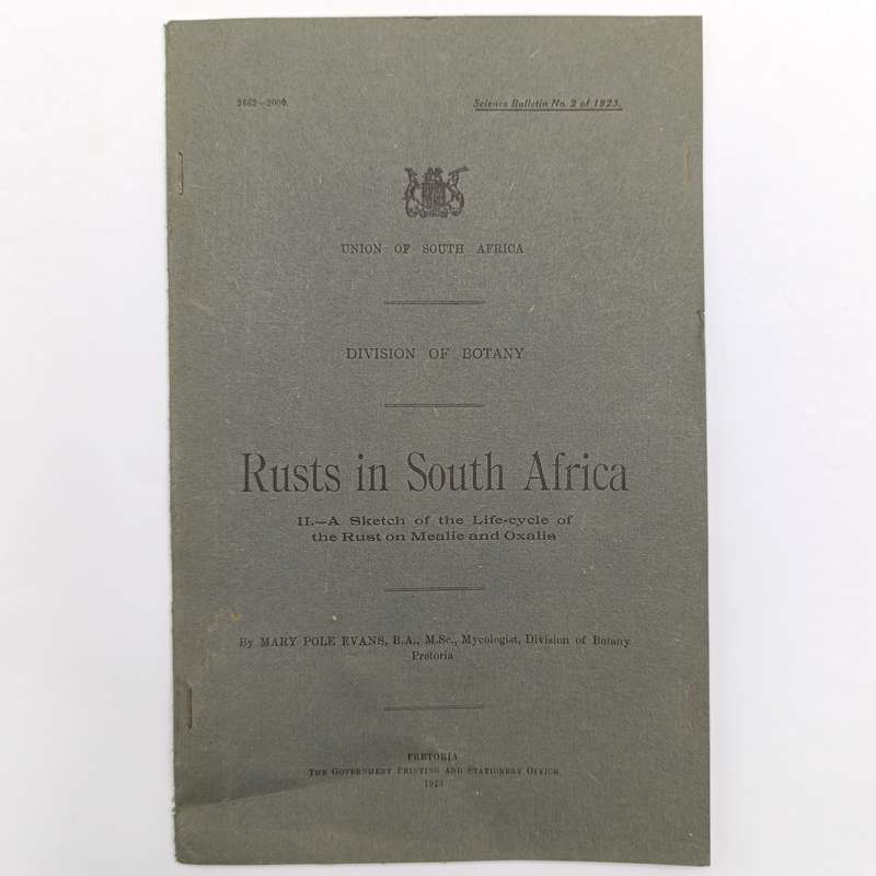 1923 South Africa Botany division paper on Rusts in South Africa with color plates