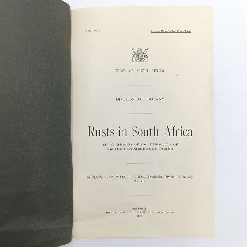 1923 South Africa Botany division paper on Rusts in South Africa with color plates