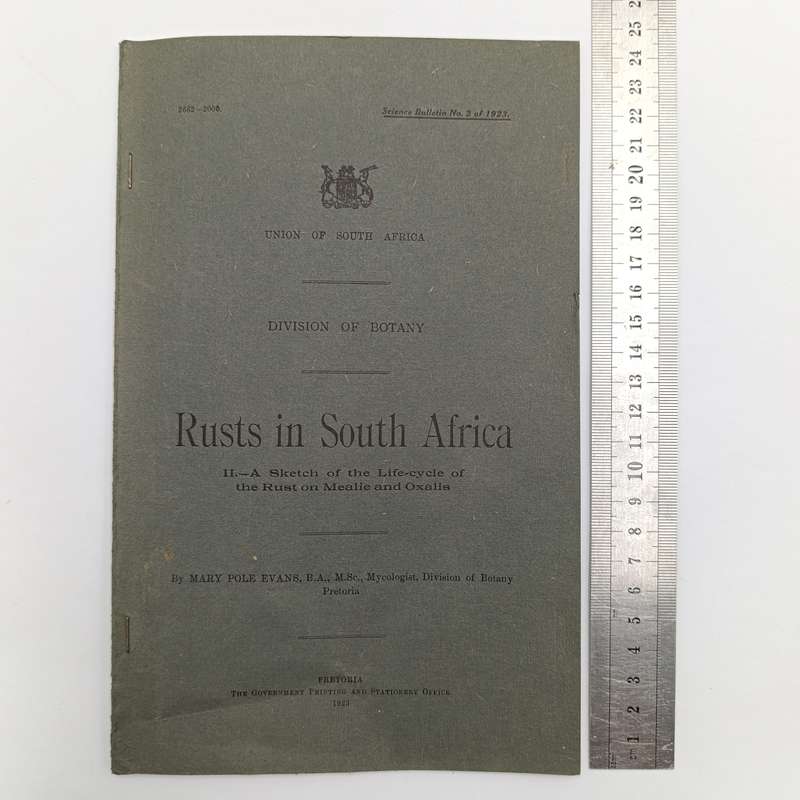 1923 South Africa Botany division paper on Rusts in South Africa with color plates