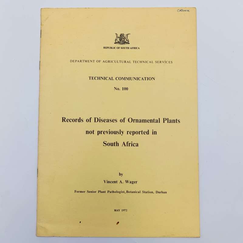 1972 Technical bulletin - Records of Diseases of Ornamental plants