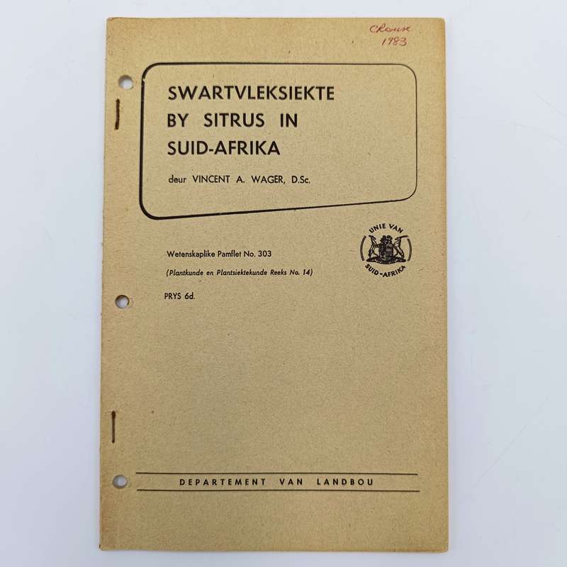 1951 Wetenskaplike pamfelt - Swartvleksiekte by sitrus in Suid-Afrika